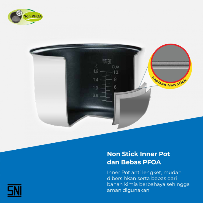 Miyako Magic Com / Rice Cooker Magic Warmer Plus 1.8 Liter - MCM508 BTK KWG